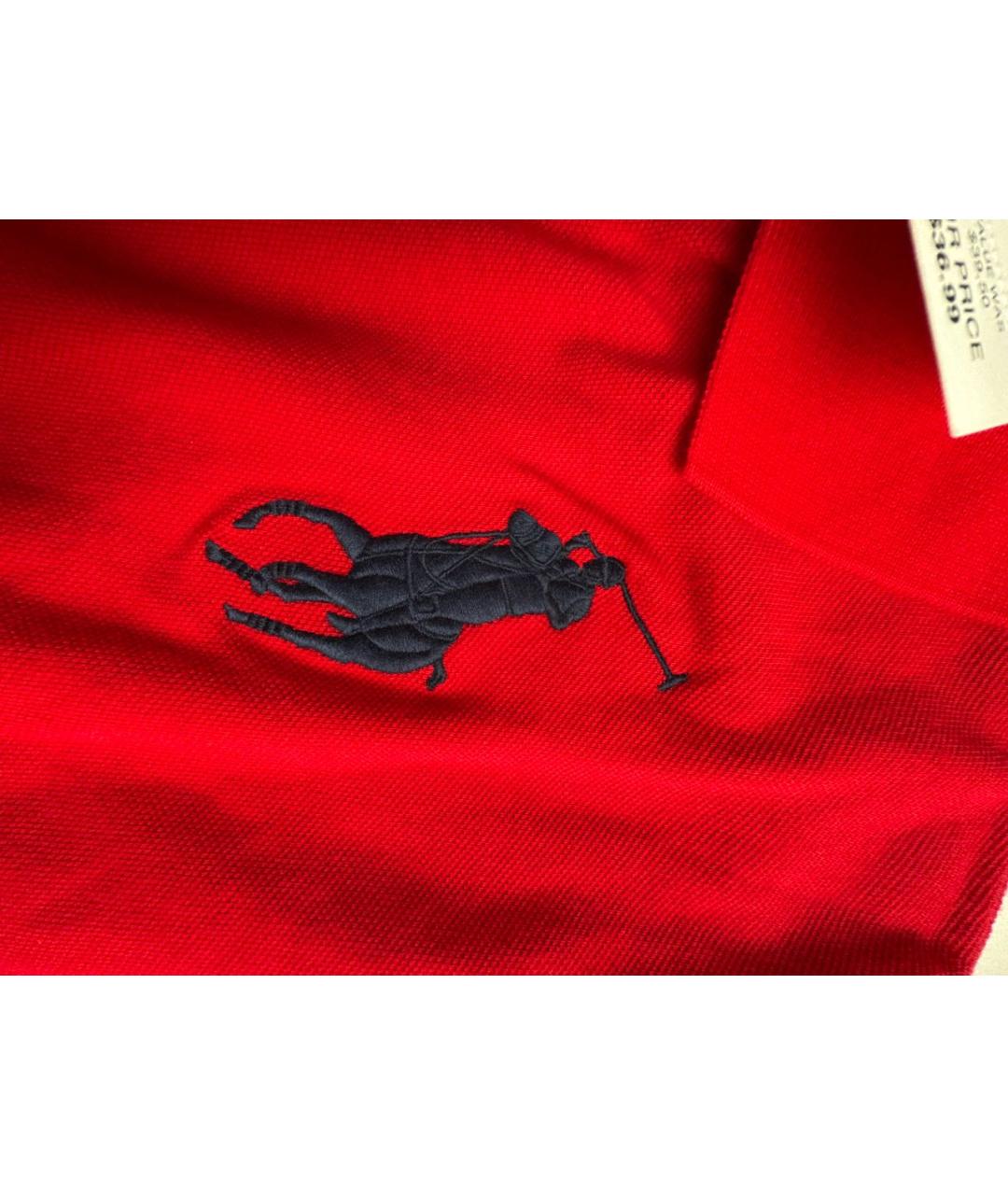 POLO RALPH LAUREN Красное хлопковое поло с коротким рукавом, фото 4