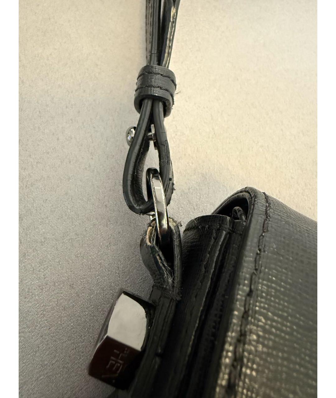 OFF-WHITE Черная кожаная сумка через плечо, фото 5