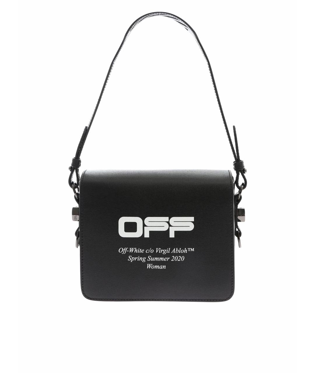 OFF-WHITE Черная кожаная сумка через плечо, фото 1