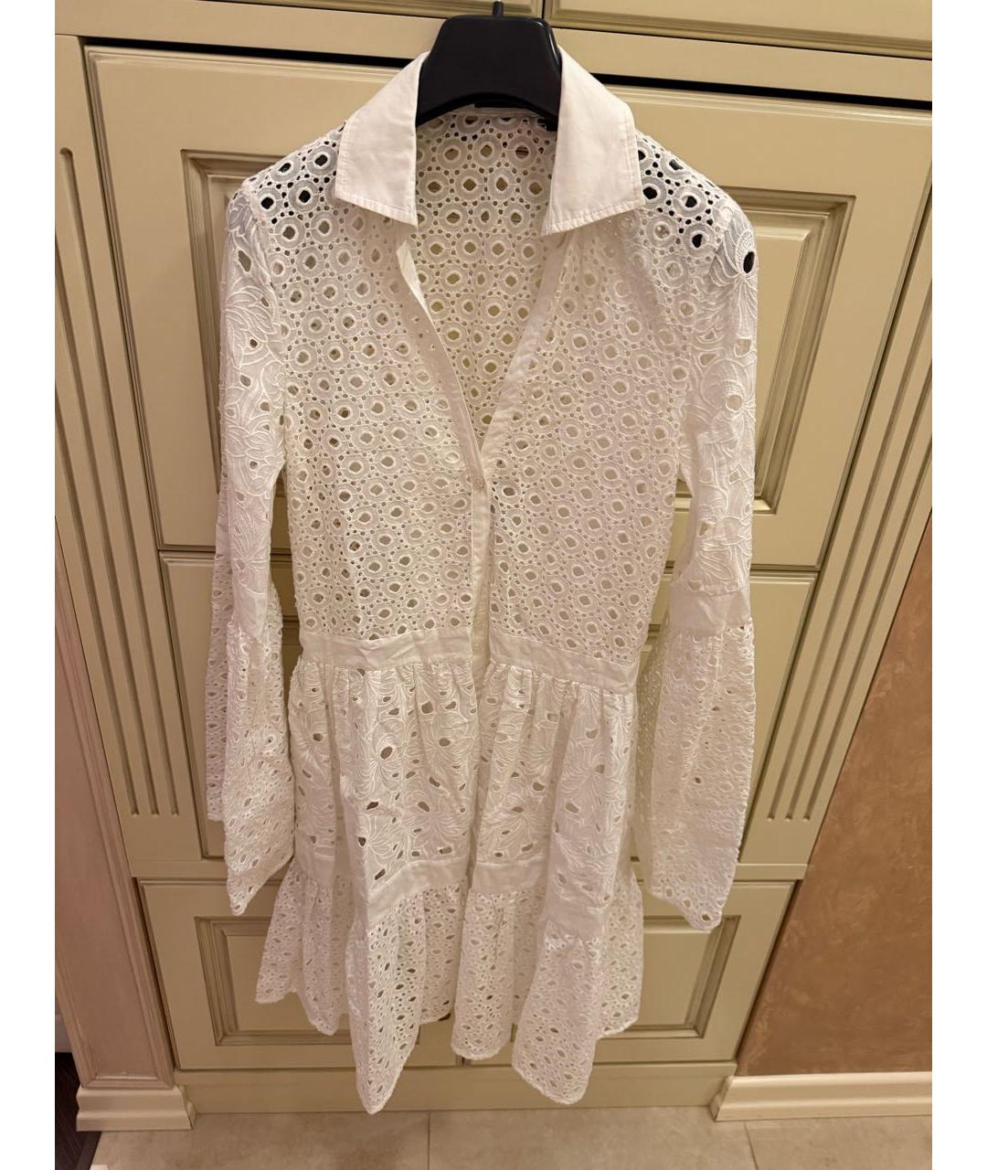 PINKO Белое хлопковое повседневное платье, фото 2