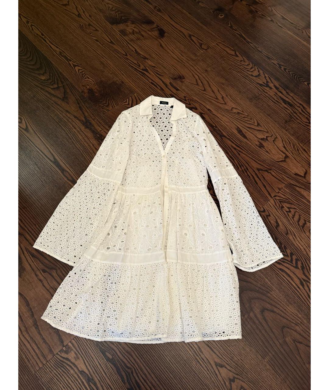 PINKO Белое хлопковое повседневное платье, фото 8