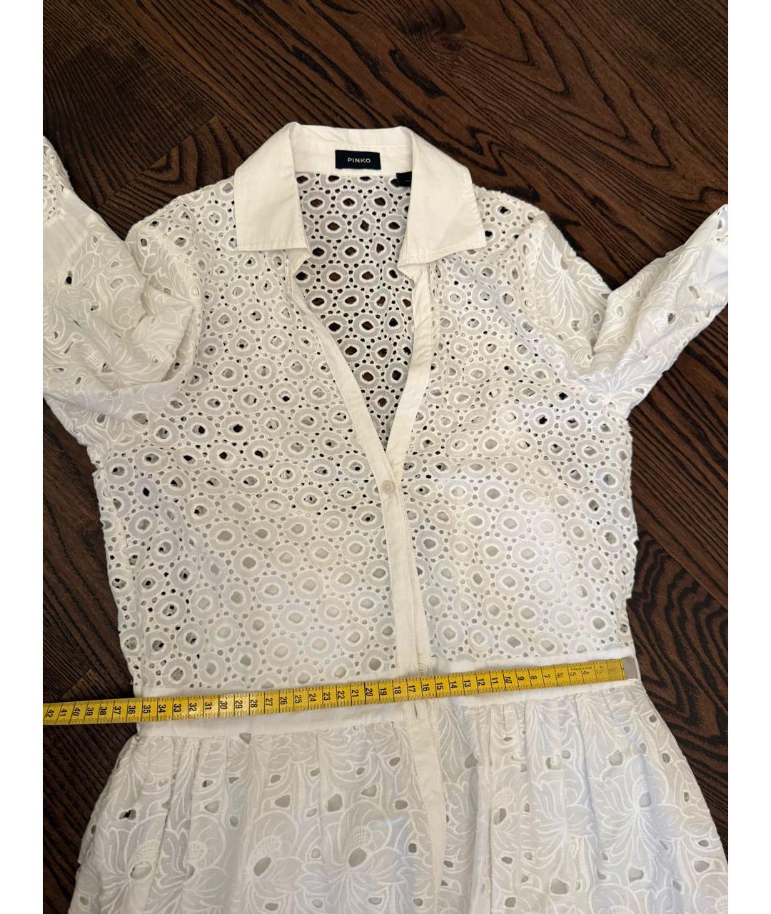 PINKO Белое хлопковое повседневное платье, фото 7