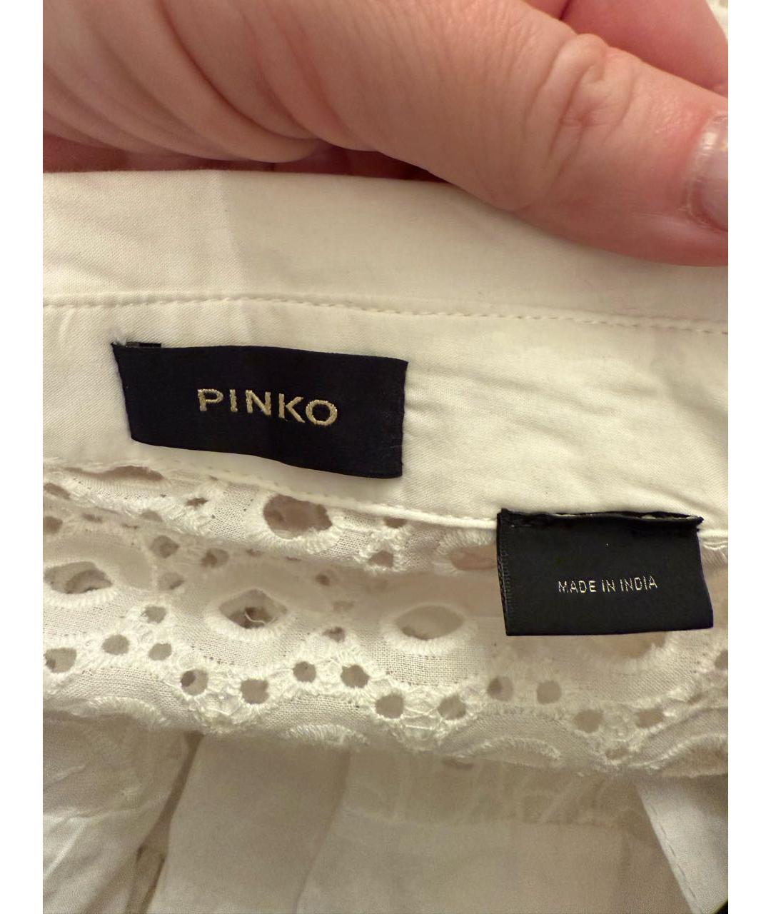 PINKO Белое хлопковое повседневное платье, фото 3