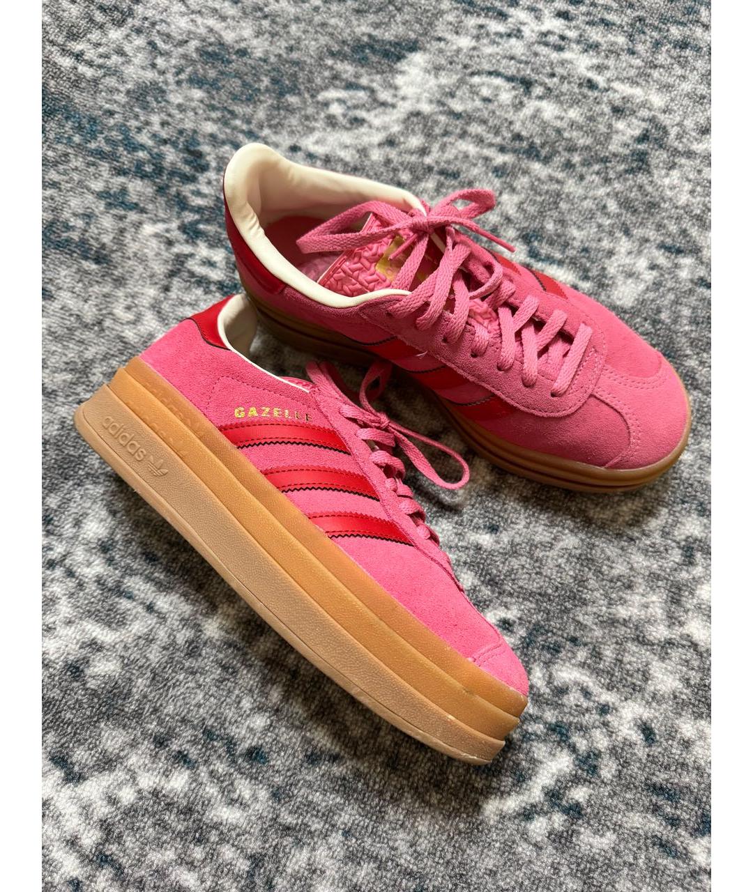 ADIDAS Розовые замшевые кроссовки, фото 2