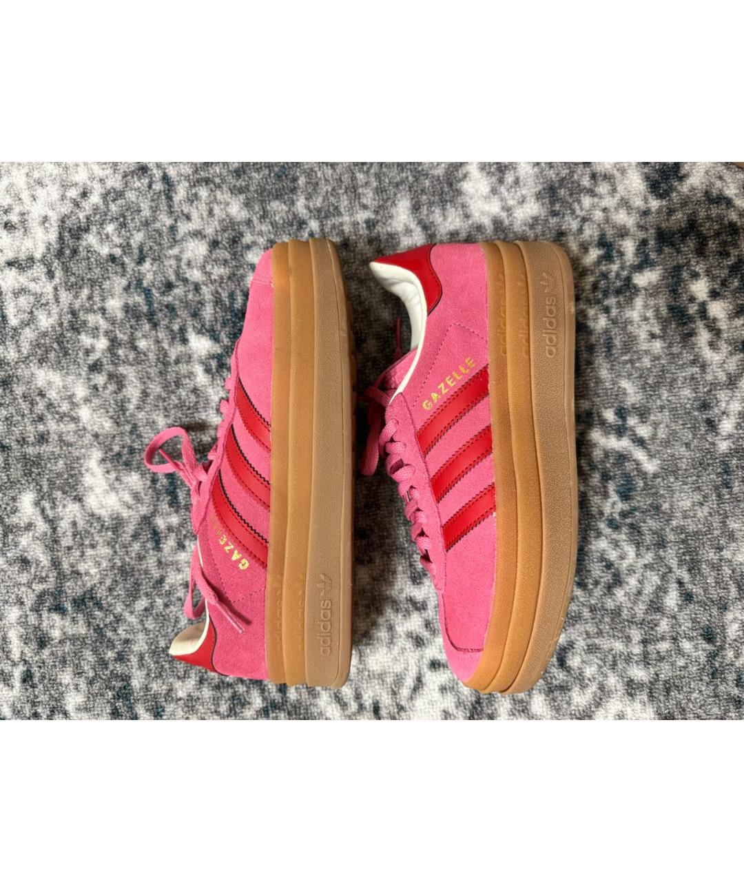 ADIDAS Розовые замшевые кроссовки, фото 4