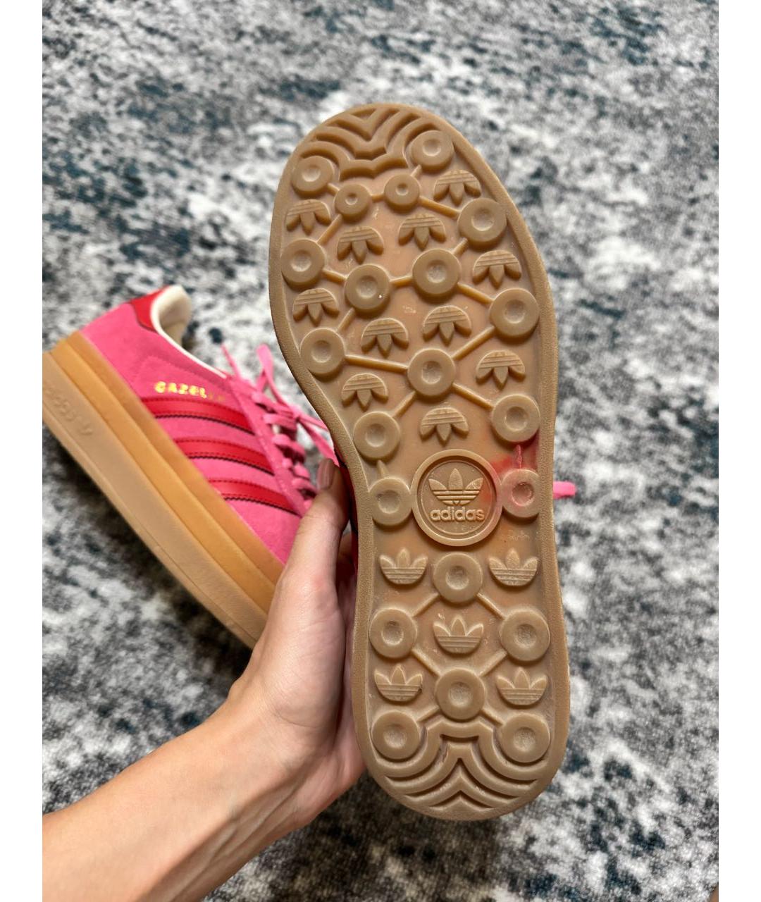 ADIDAS Розовые замшевые кроссовки, фото 5