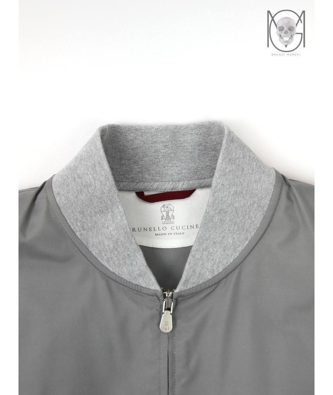 BRUNELLO CUCINELLI Серая полиэстеровая куртка, фото 6