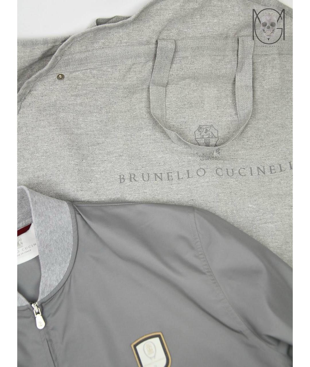 BRUNELLO CUCINELLI Серая полиэстеровая куртка, фото 8