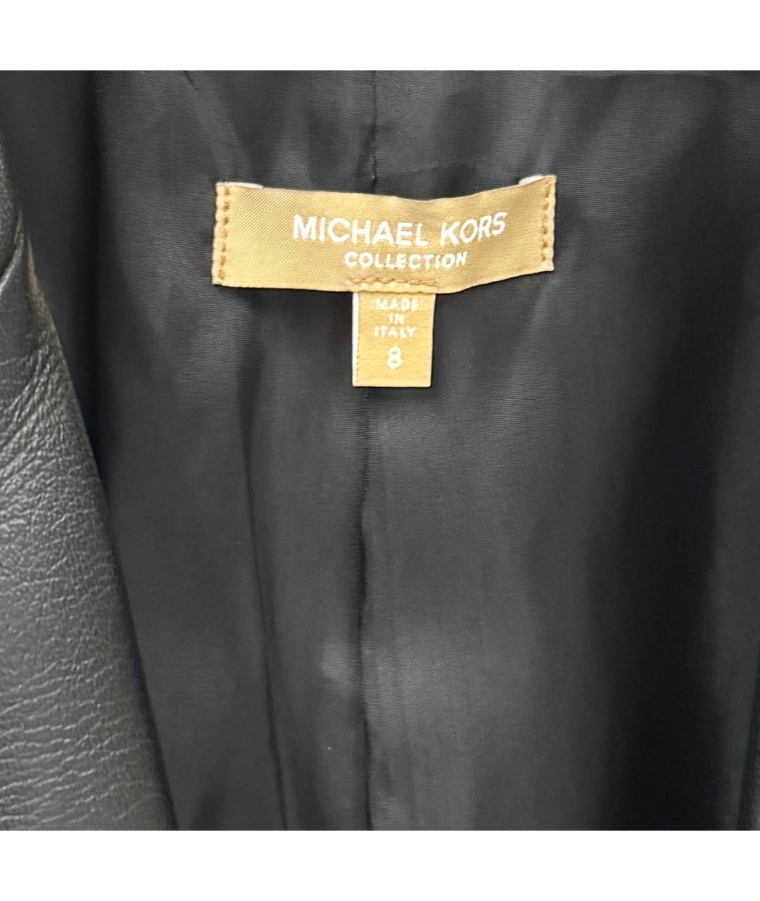 MICHAEL KORS Черный кожаный жакет/пиджак, фото 3