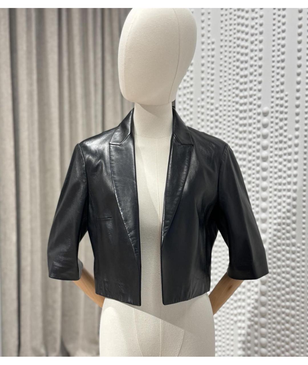 MICHAEL KORS Черный кожаный жакет/пиджак, фото 6