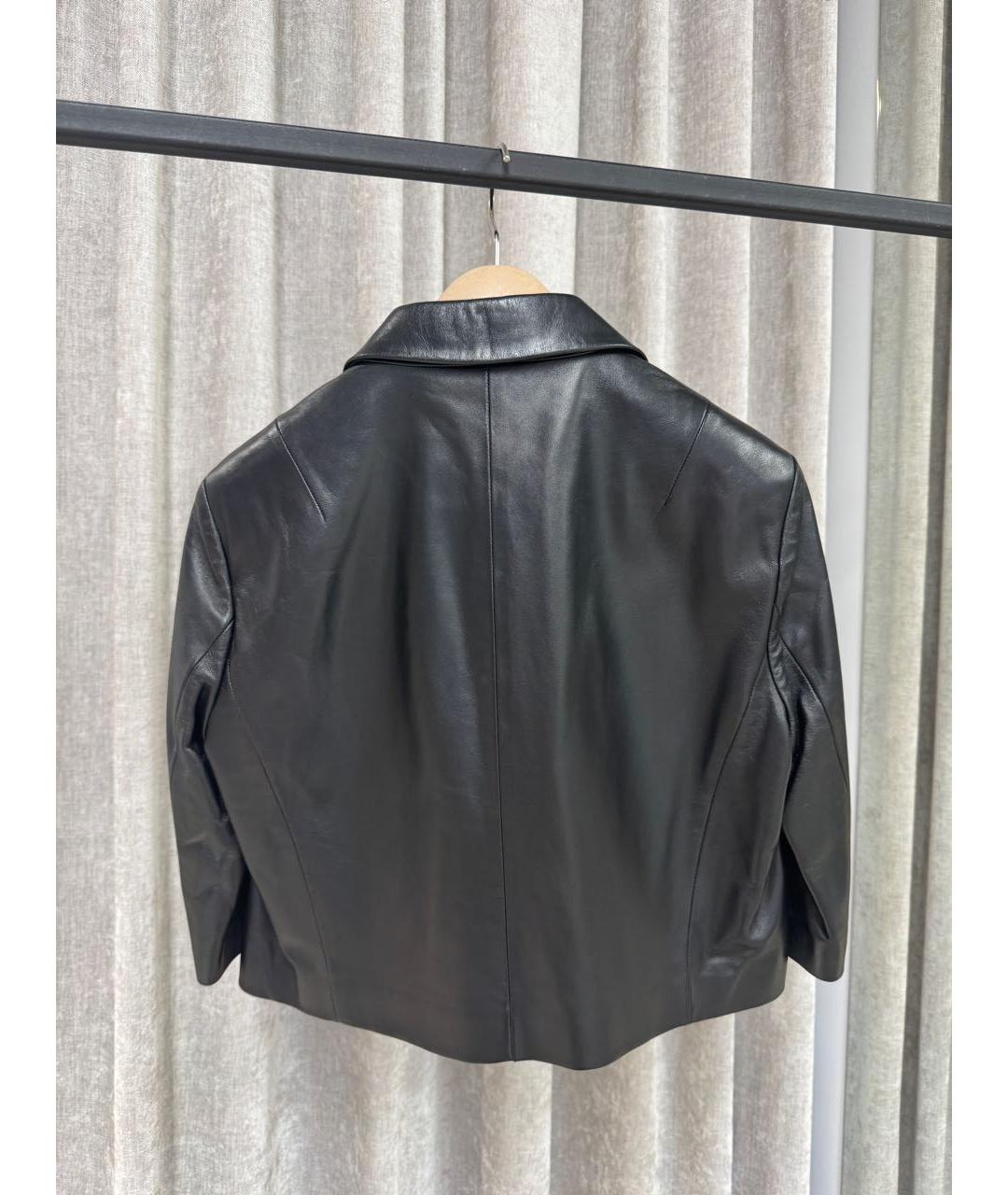 MICHAEL KORS Черный кожаный жакет/пиджак, фото 2