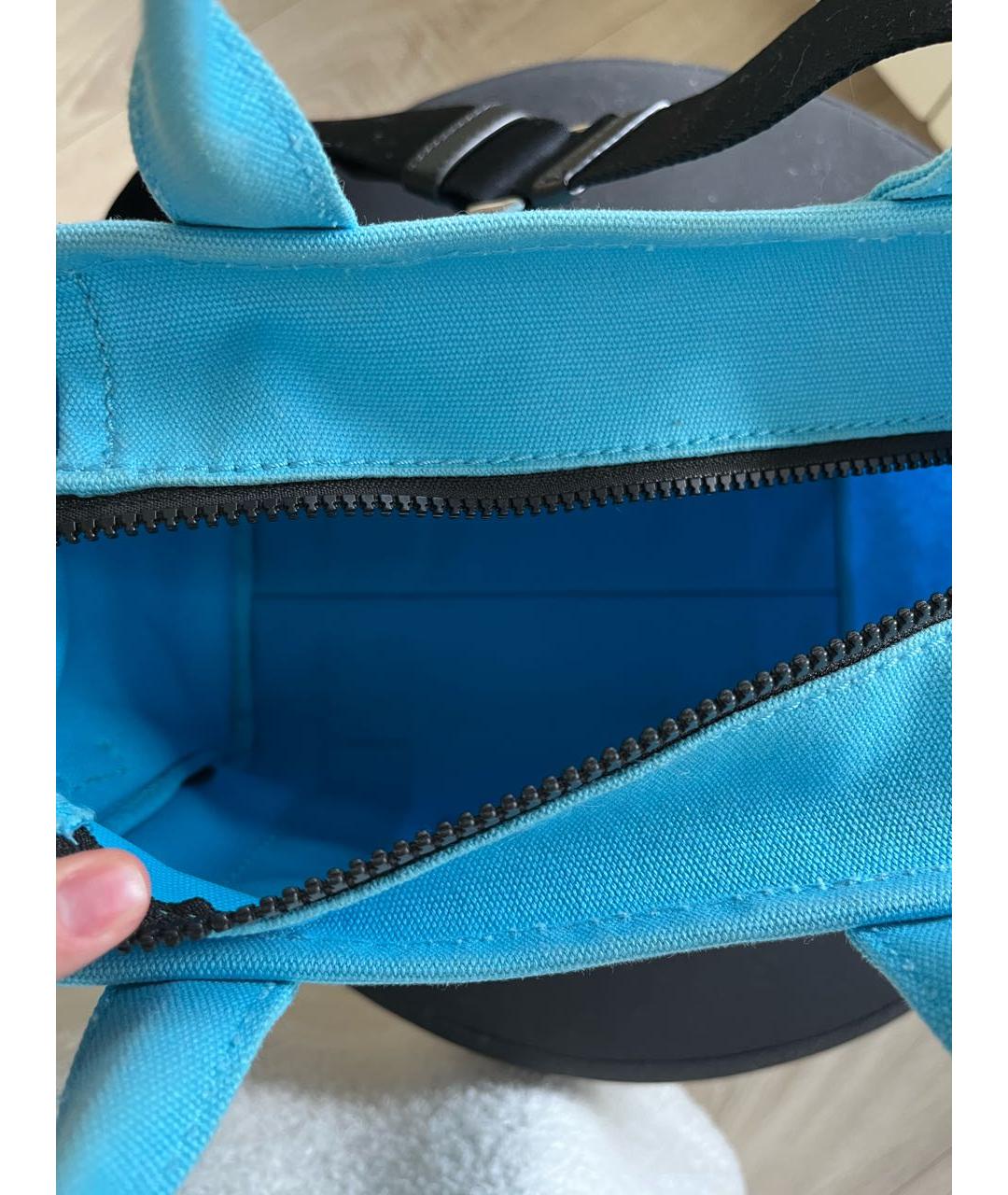 MARC JACOBS Бирюзовая хлопковая сумка тоут, фото 4