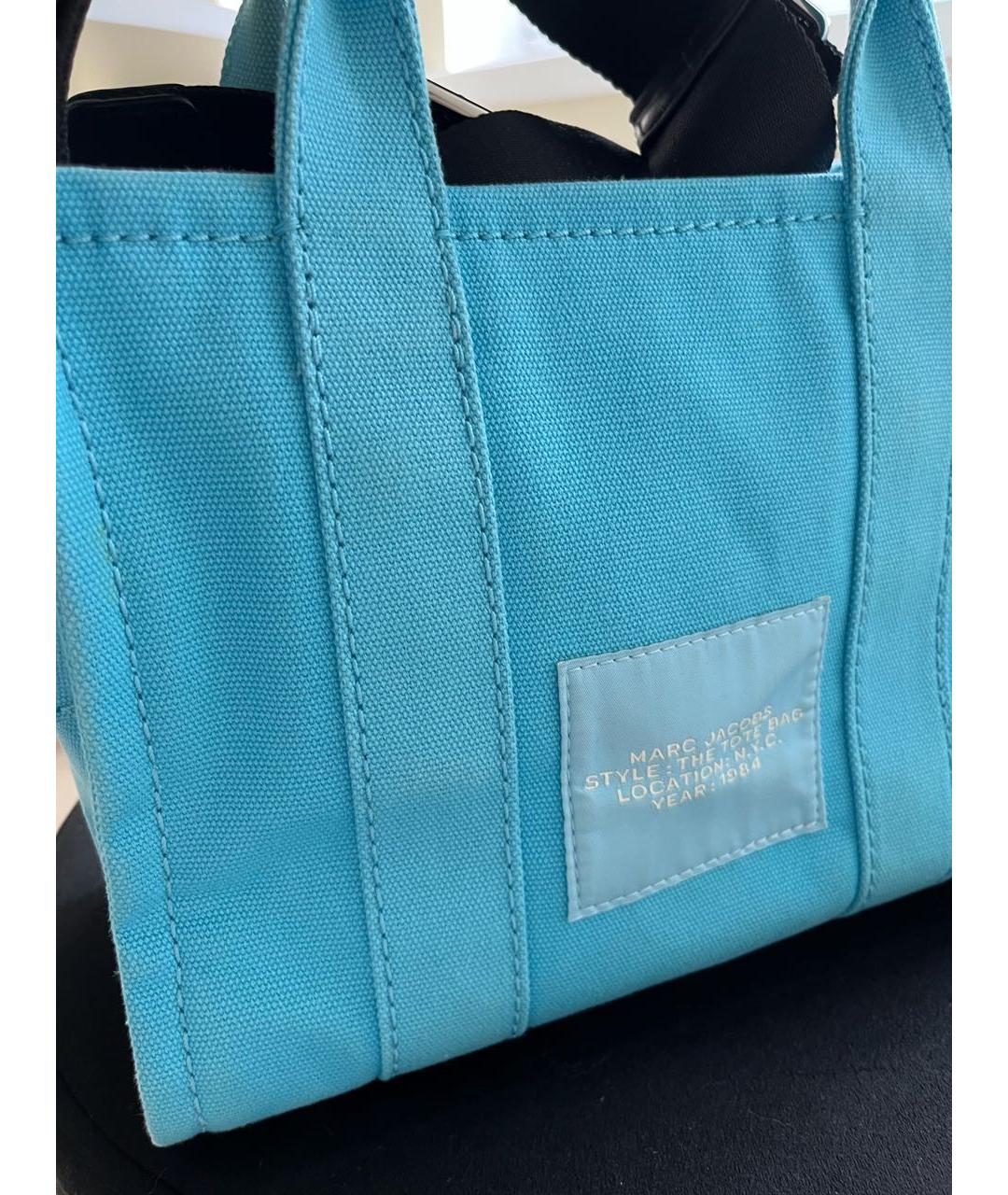 MARC JACOBS Бирюзовая хлопковая сумка тоут, фото 2