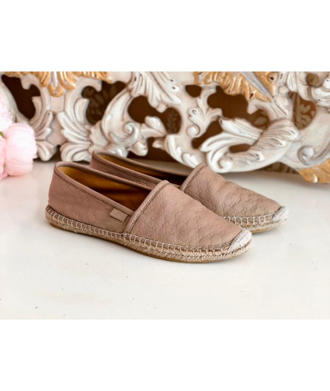 GUCCI Бежевые кожаные эспадрильи, фото 7