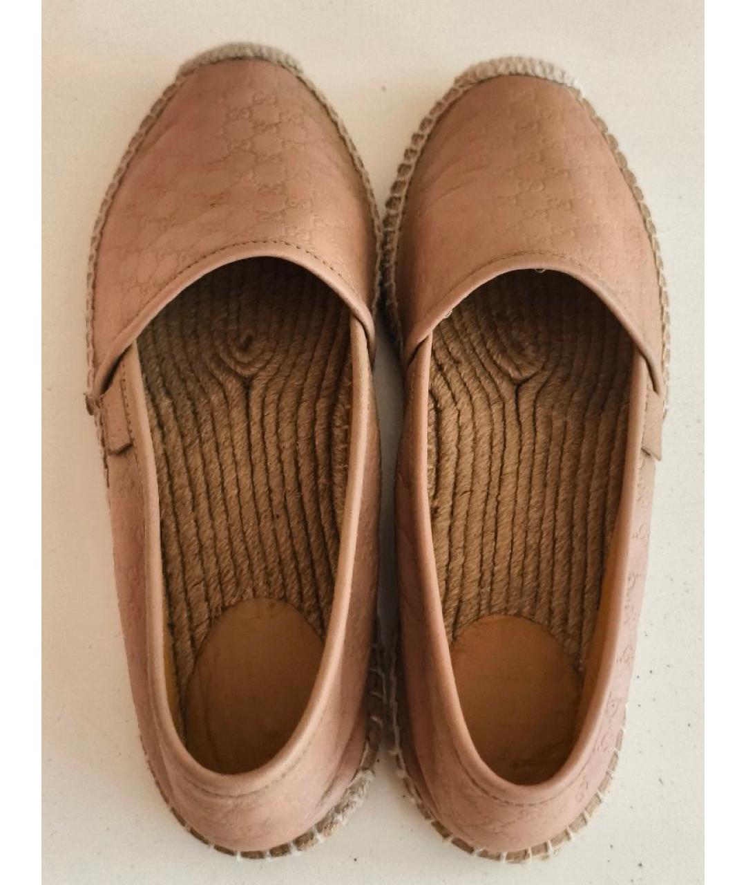 GUCCI Бежевые кожаные эспадрильи, фото 3