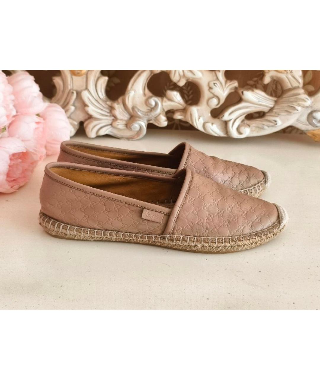 GUCCI Бежевые кожаные эспадрильи, фото 9