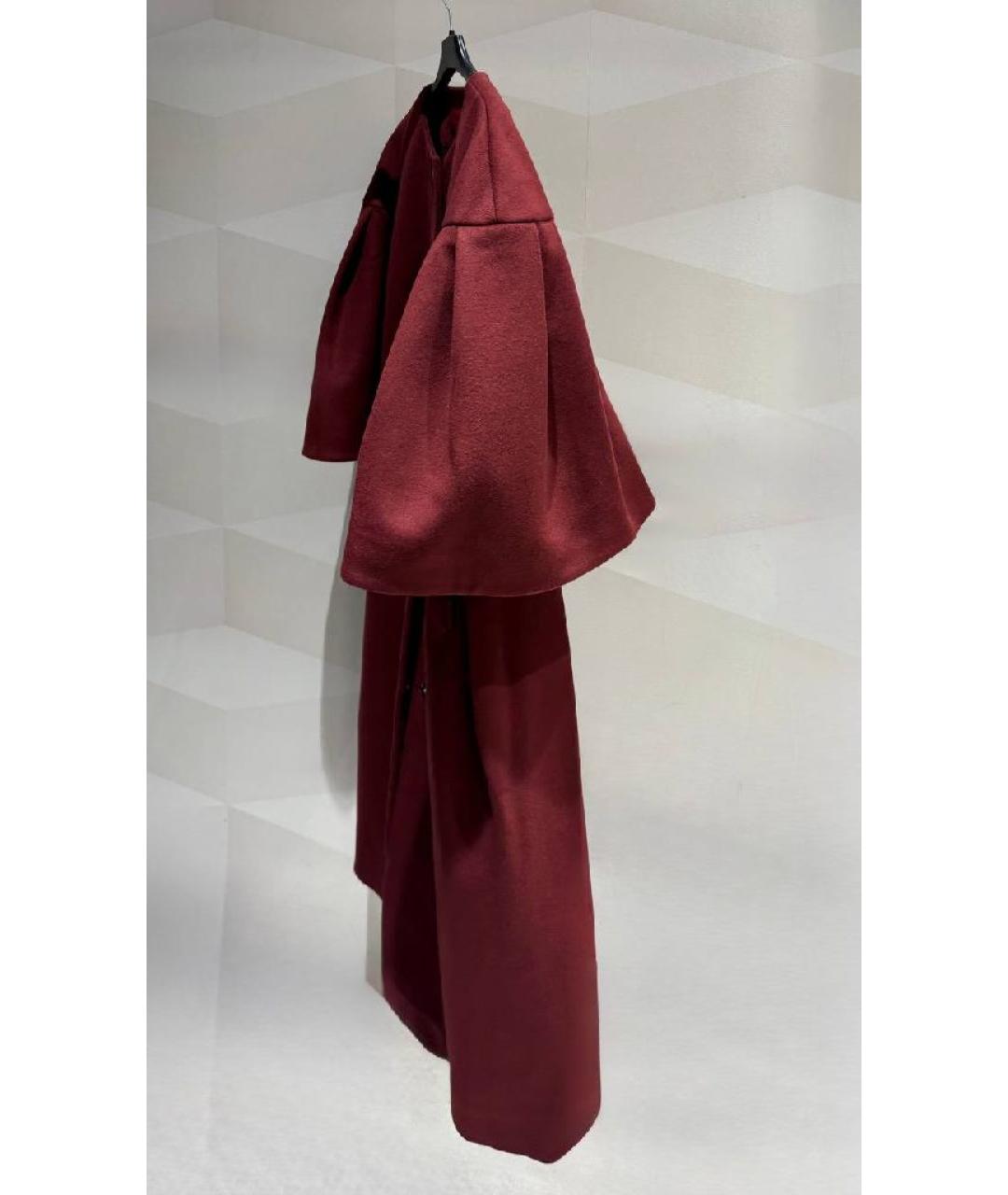 HUGO Бордовое шерстяное пальто, фото 6