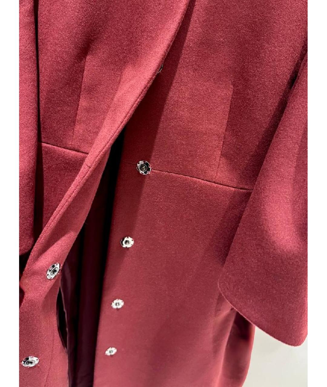 HUGO Бордовое шерстяное пальто, фото 4