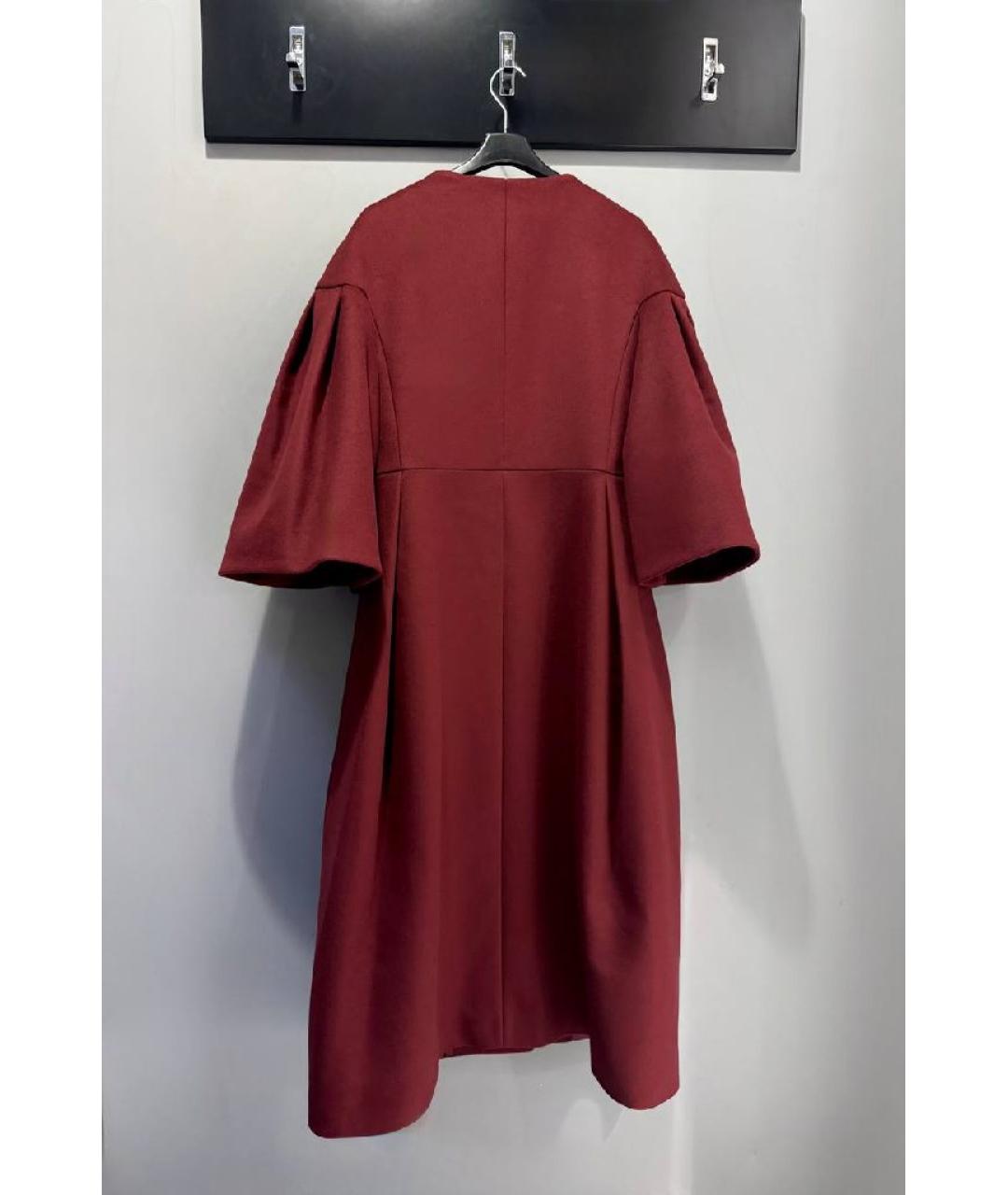 HUGO Бордовое шерстяное пальто, фото 2