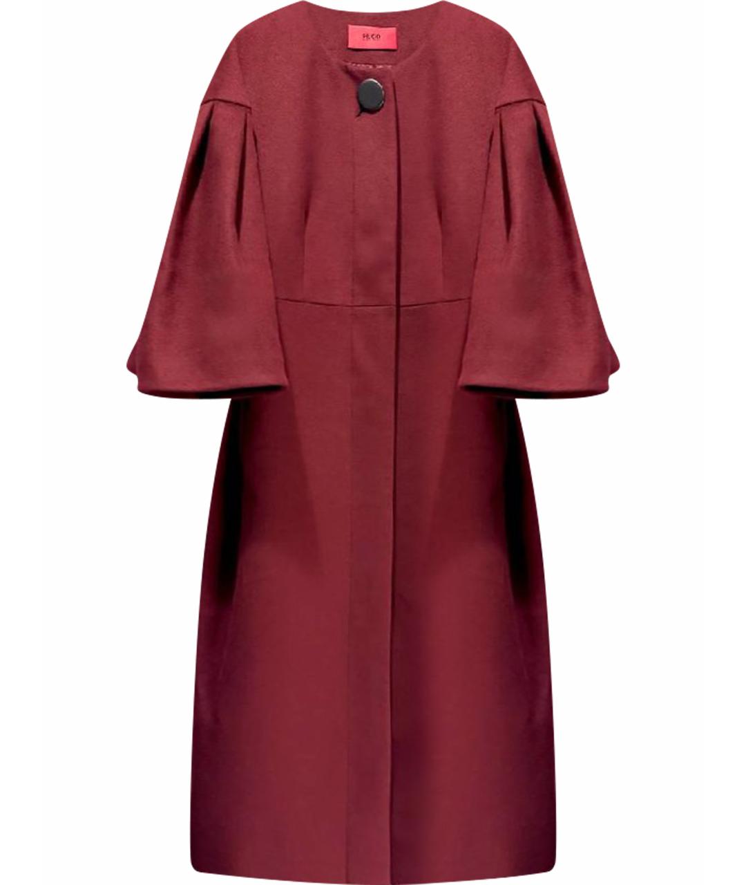 HUGO Бордовое шерстяное пальто, фото 1