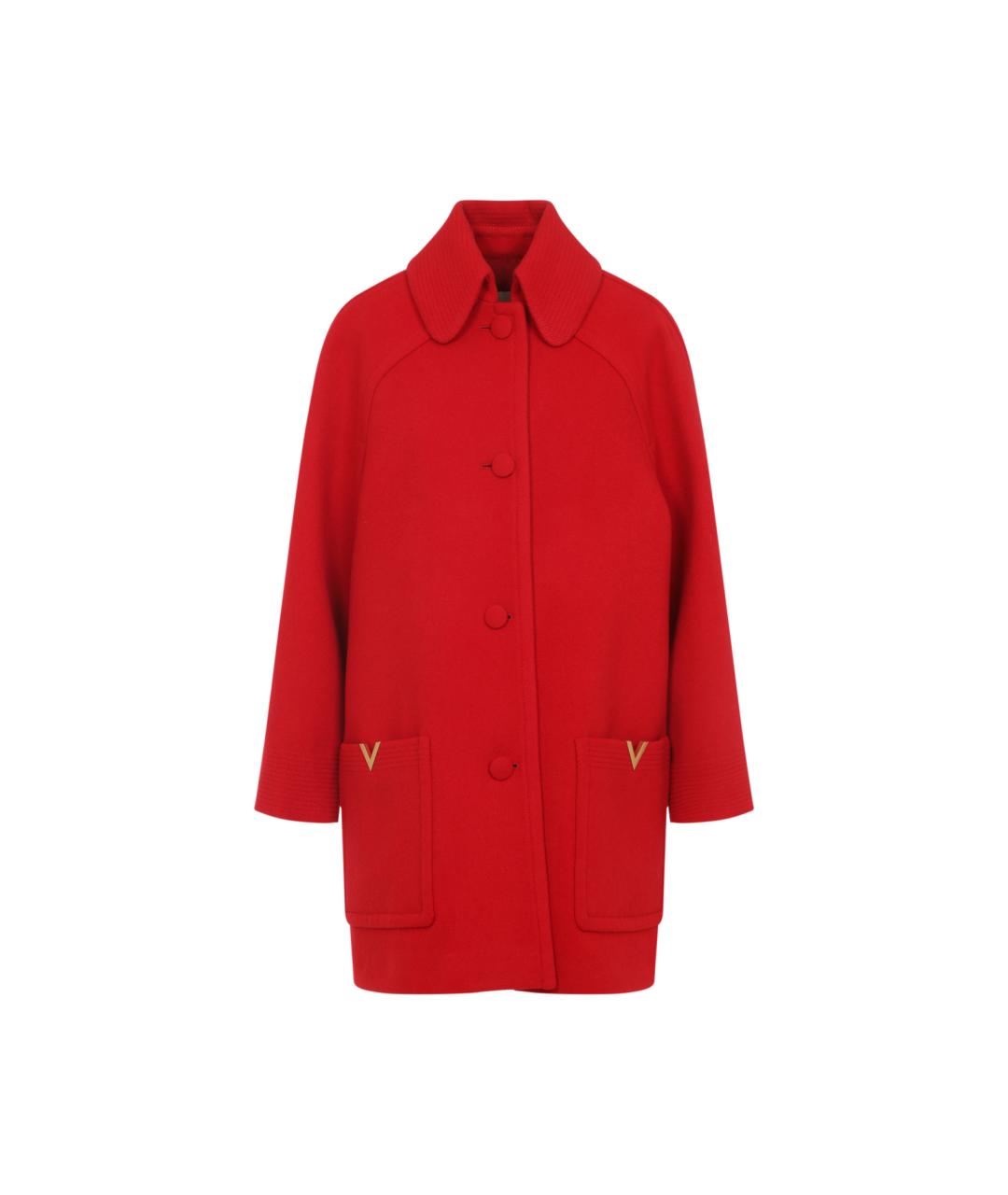 VALENTINO Красное шерстяное пальто, фото 1