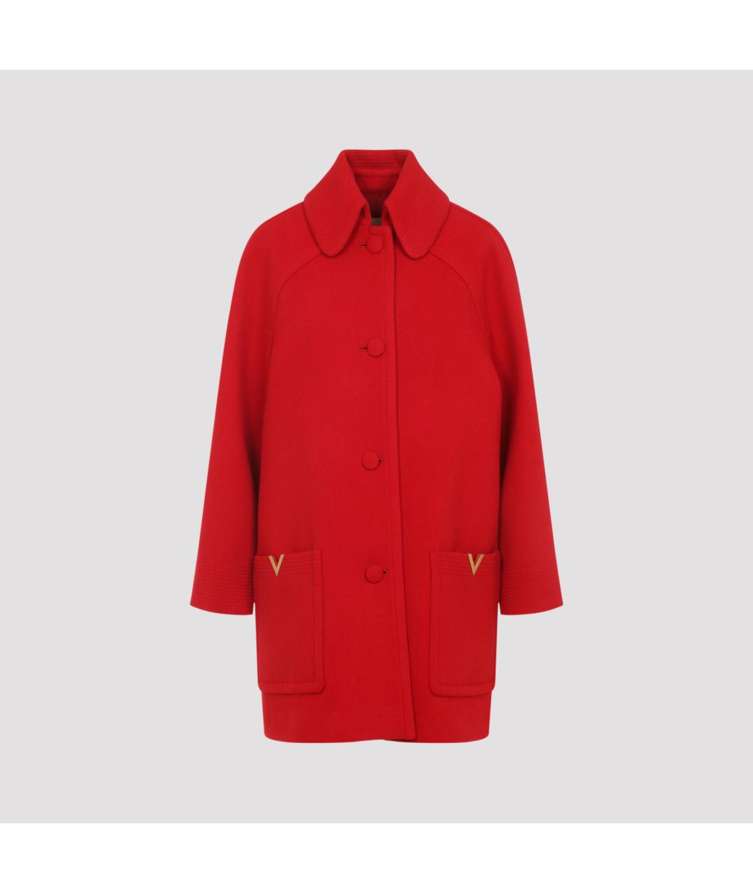 VALENTINO Красное шерстяное пальто, фото 2