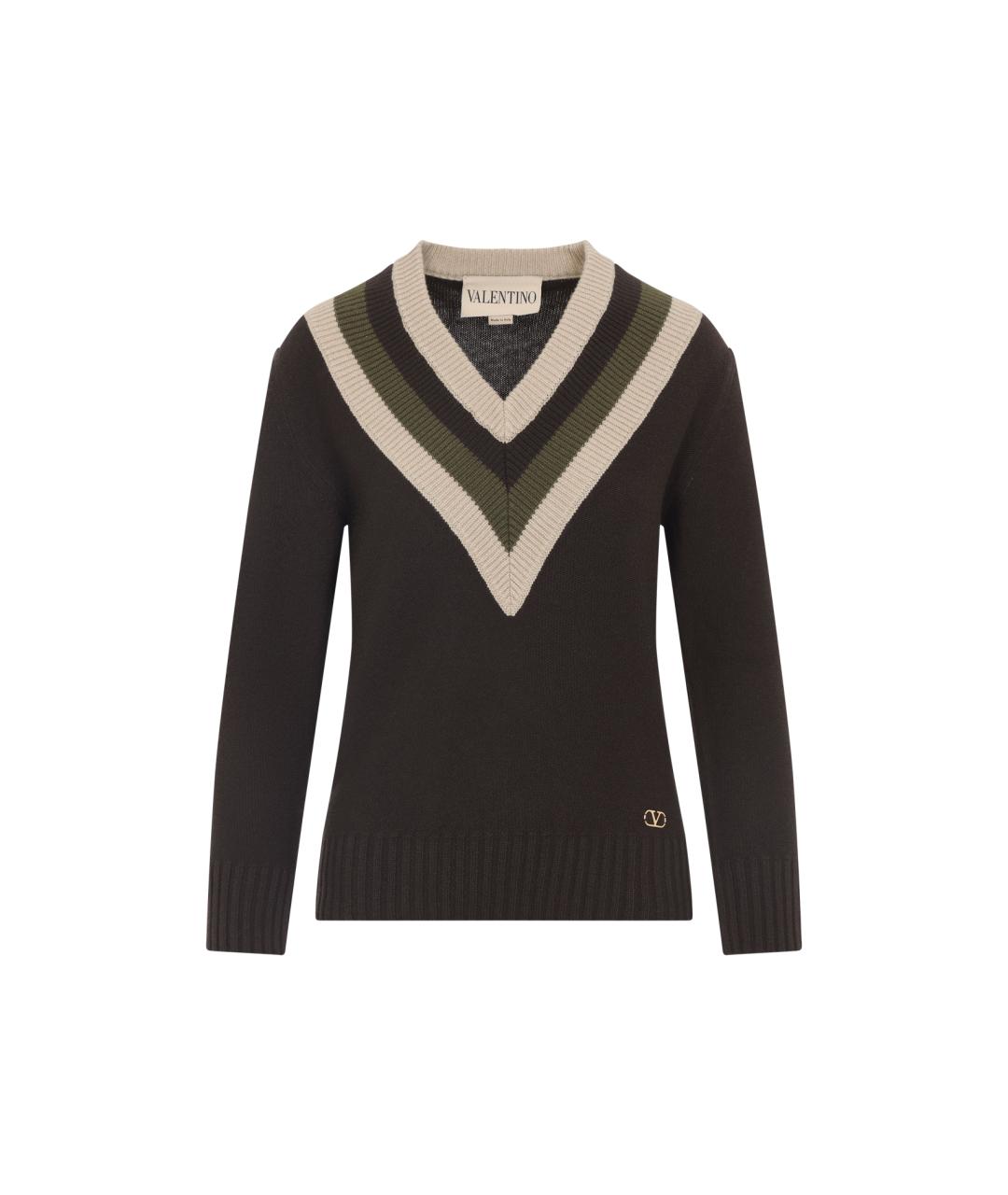 VALENTINO Коричневый кашемировый джемпер / свитер, фото 1