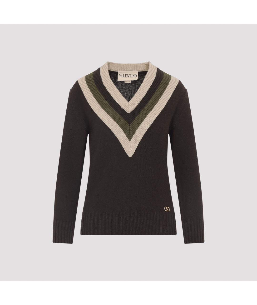 VALENTINO Коричневый кашемировый джемпер / свитер, фото 2