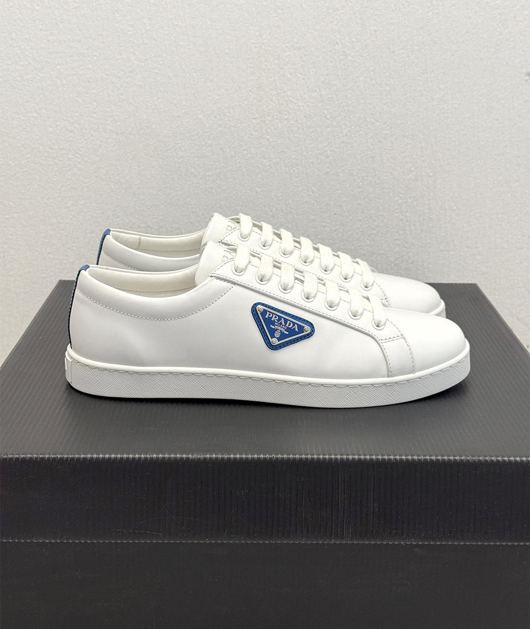 PRADA Белые кожаные кеды, фото 2