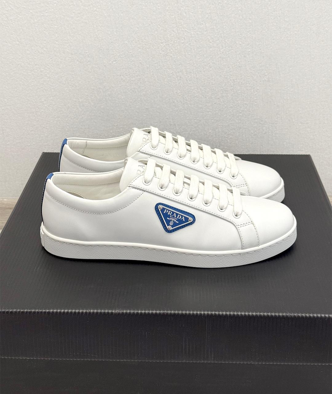 PRADA Белые кожаные кеды, фото 2