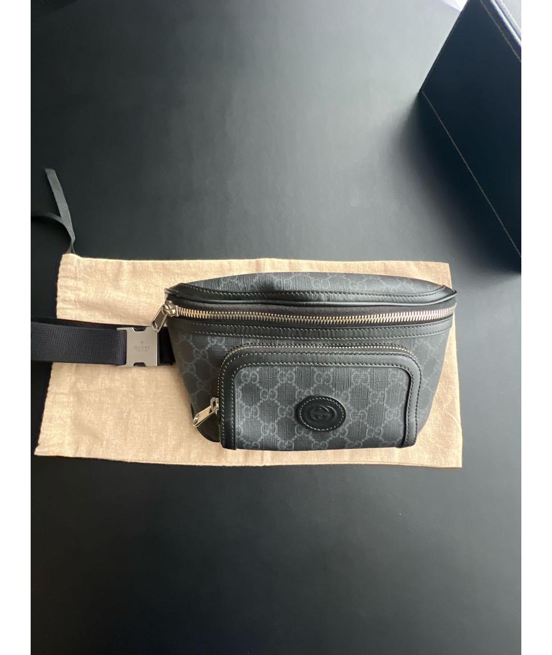 GUCCI Черная кожаная поясная сумка, фото 7