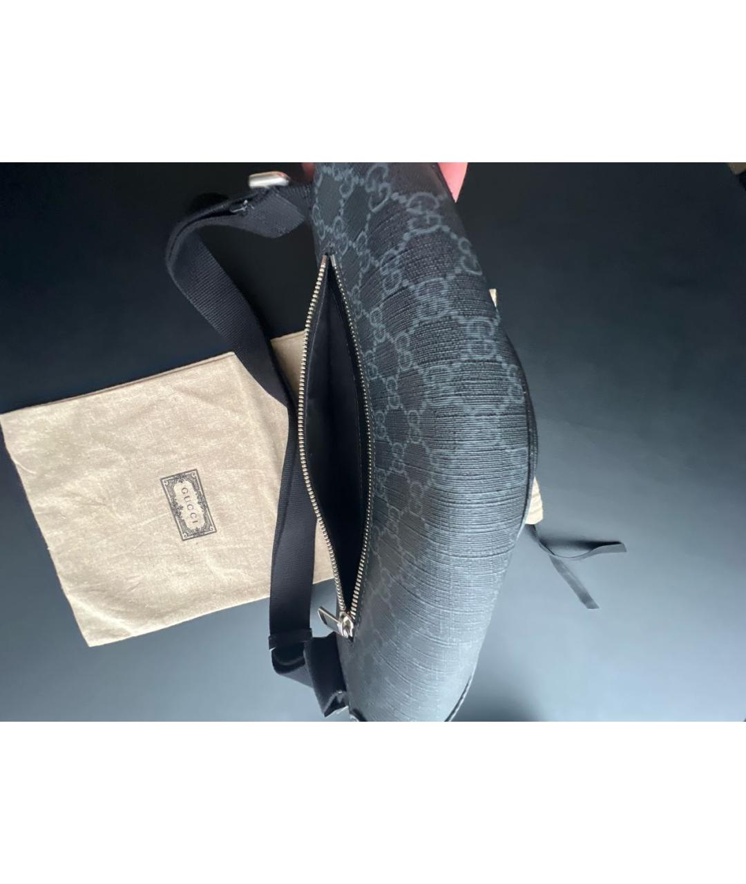 GUCCI Черная кожаная поясная сумка, фото 5