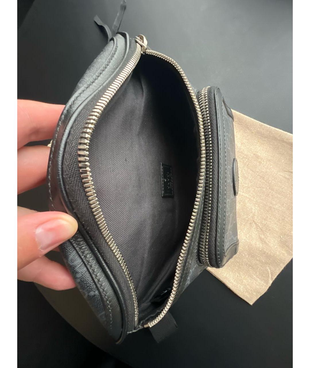 GUCCI Черная кожаная поясная сумка, фото 4