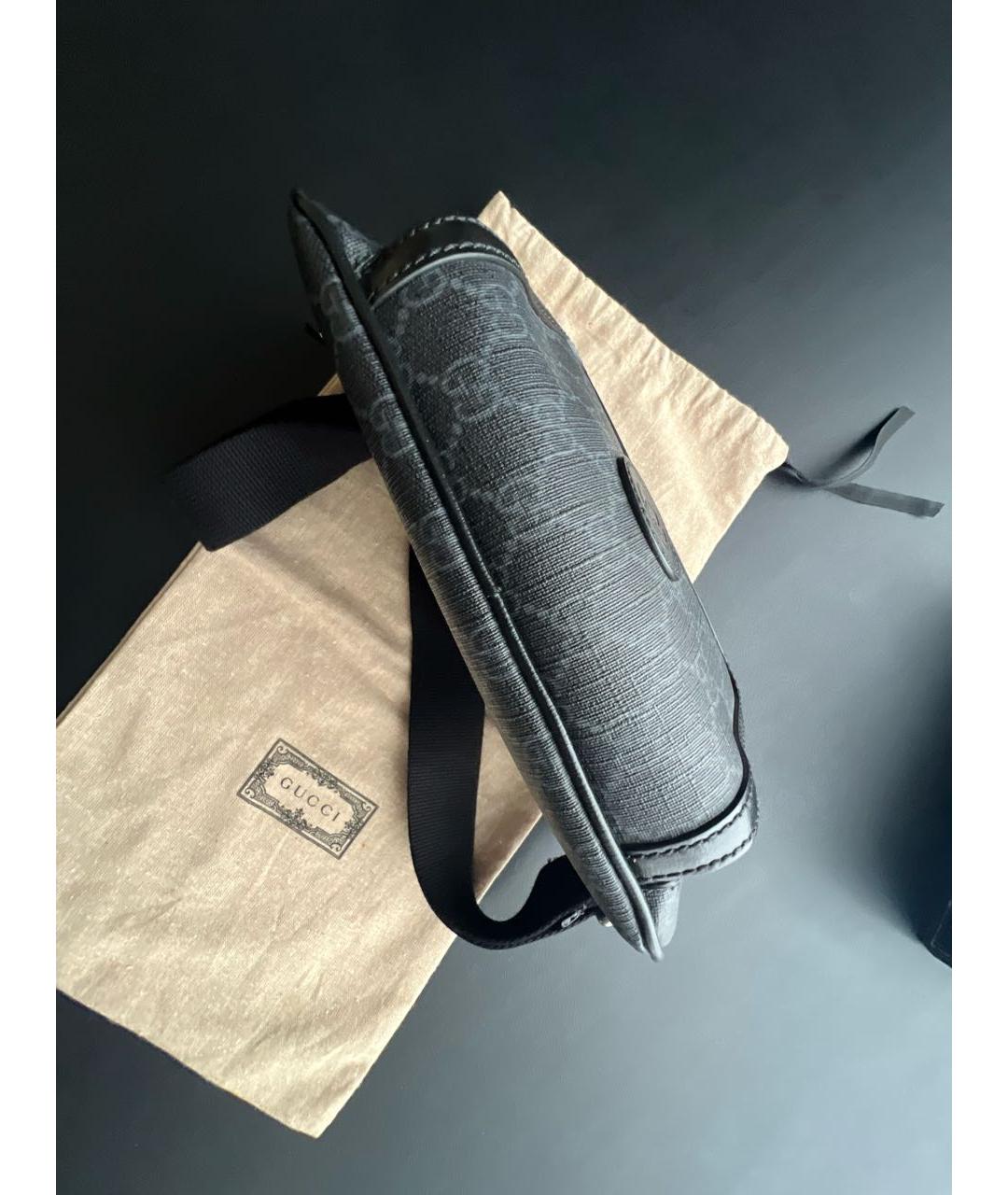 GUCCI Черная кожаная поясная сумка, фото 3