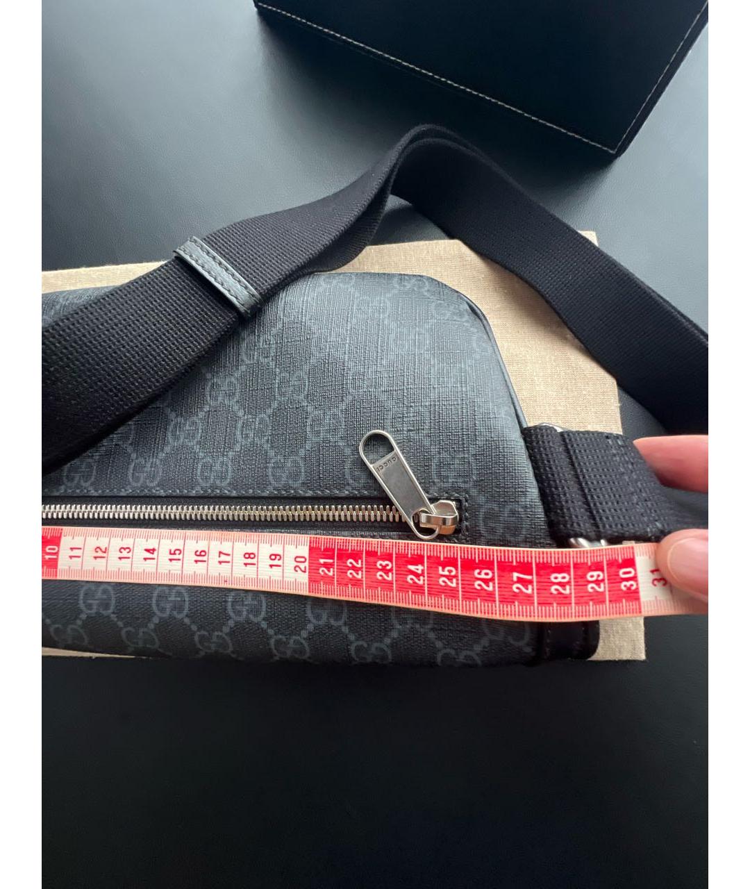 GUCCI Черная кожаная поясная сумка, фото 8