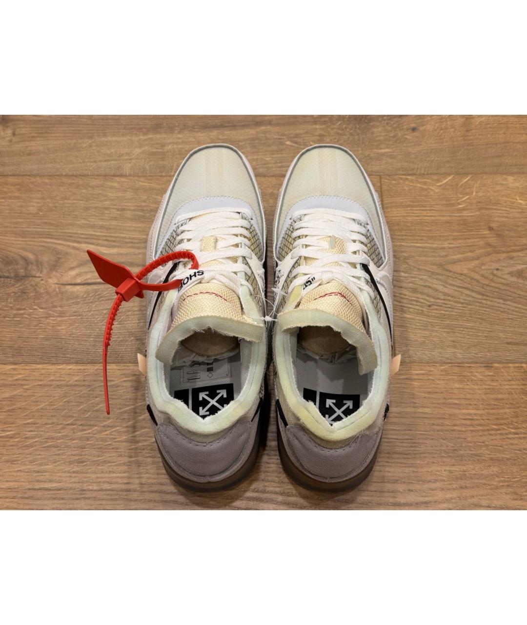 NIKE X OFF-WHITE Белые кожаные низкие кроссовки / кеды, фото 3