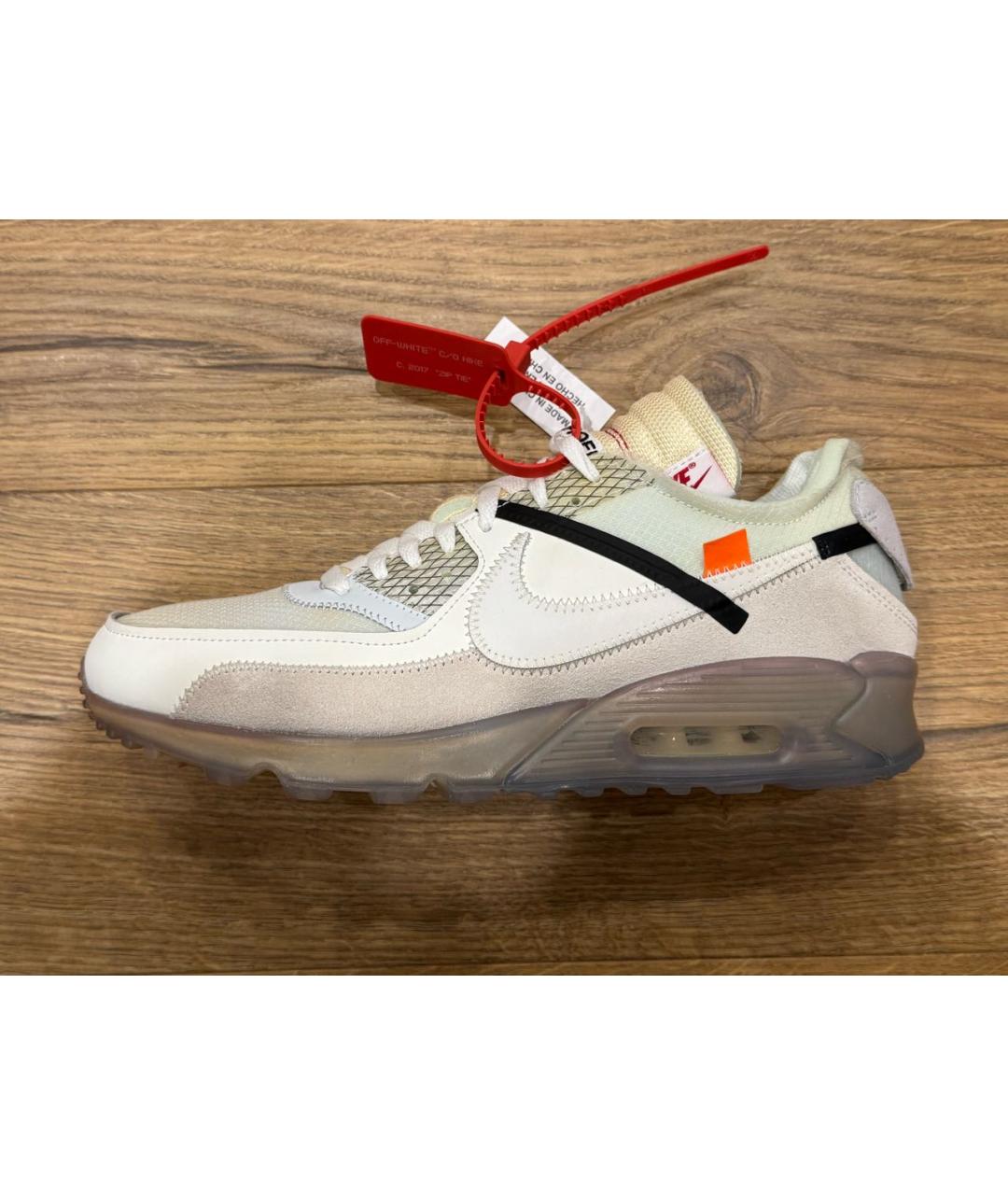 NIKE X OFF-WHITE Белые кожаные низкие кроссовки / кеды, фото 9