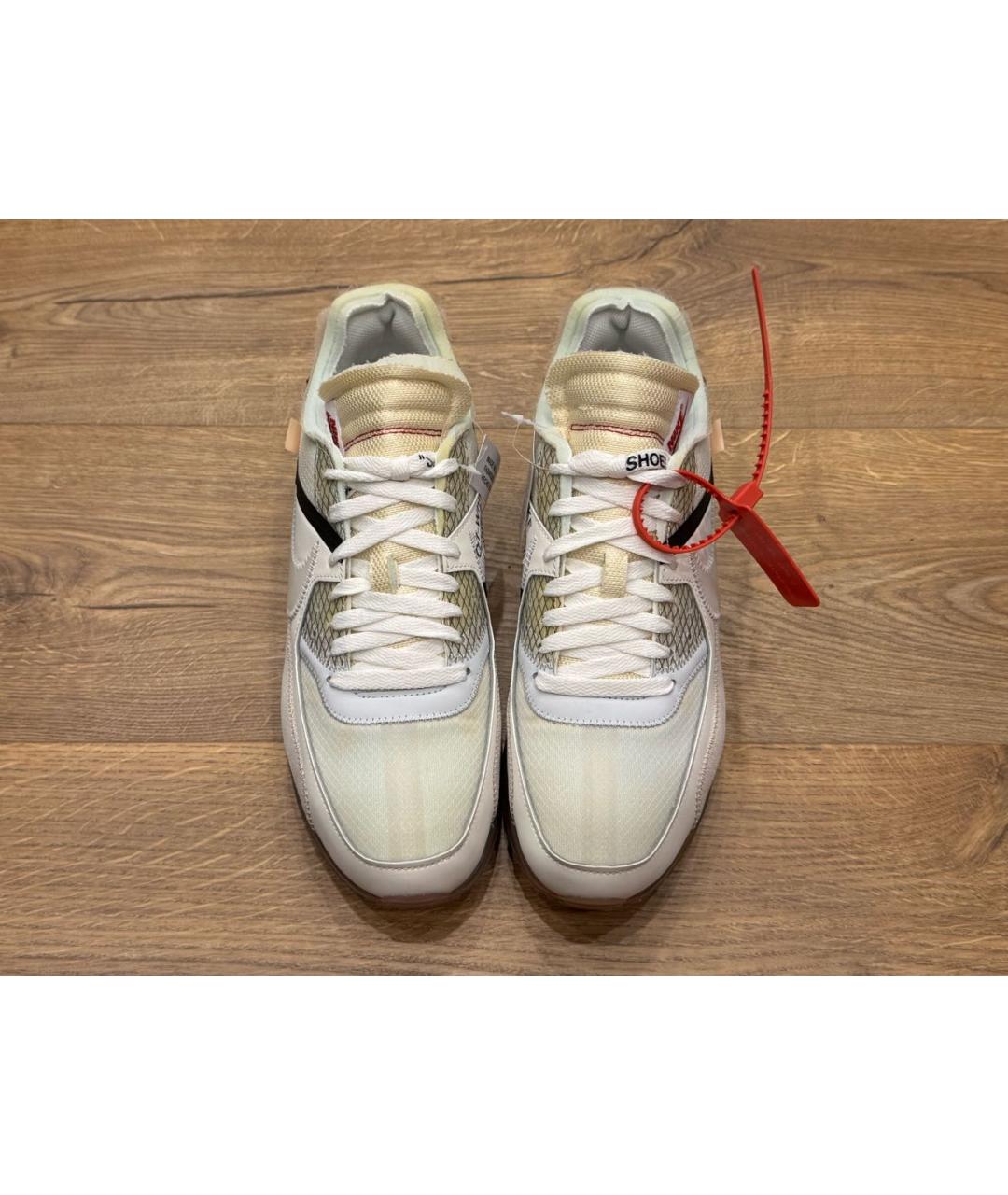 NIKE X OFF-WHITE Белые кожаные низкие кроссовки / кеды, фото 2