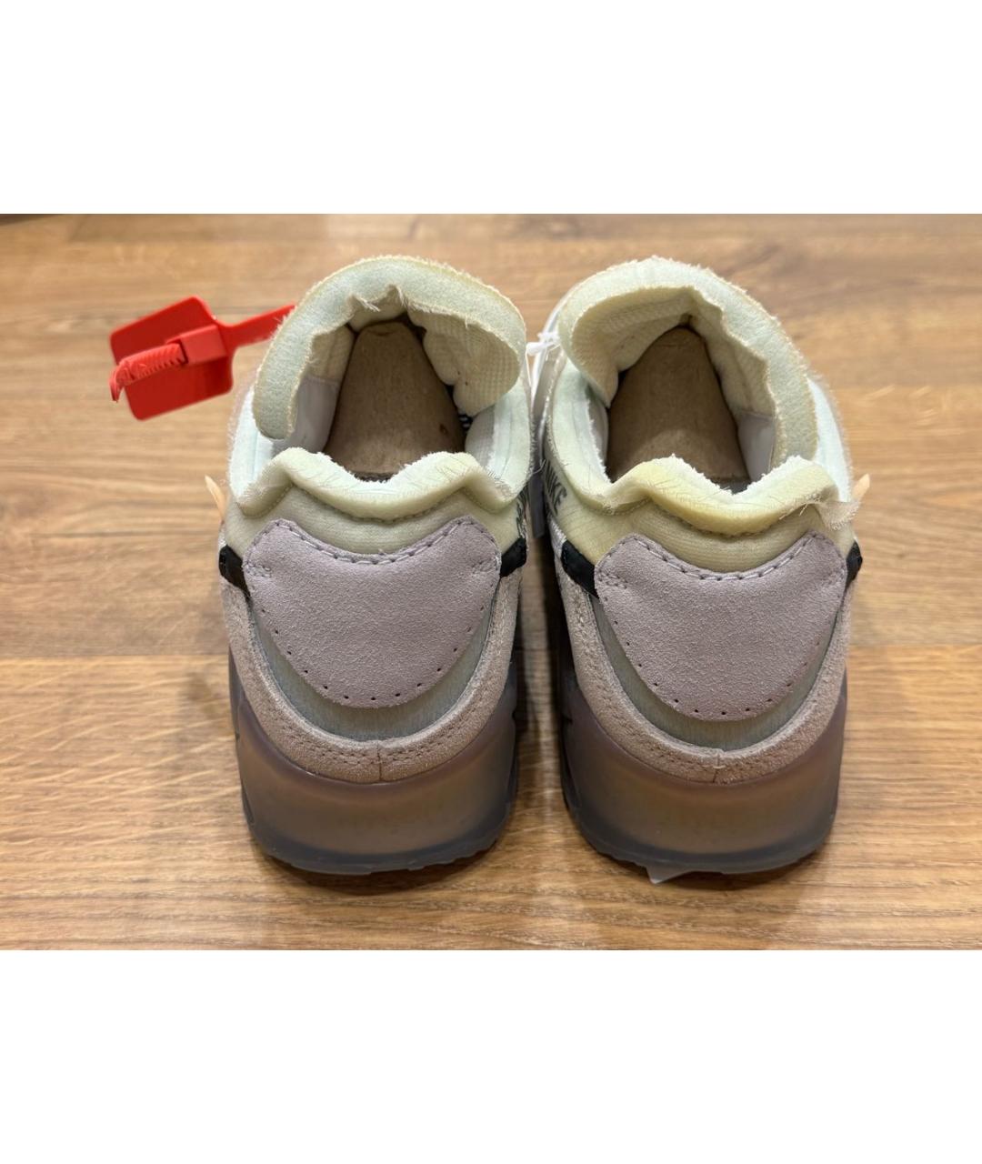 NIKE X OFF-WHITE Белые кожаные низкие кроссовки / кеды, фото 4