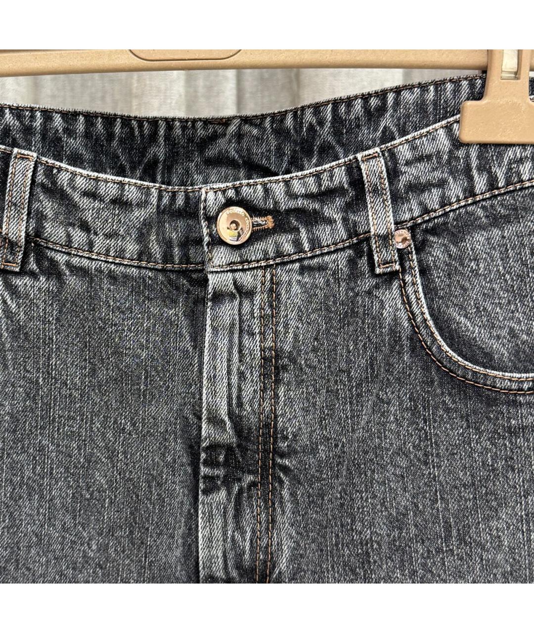 BRUNELLO CUCINELLI Антрацитовые хлопковые джинсы слим, фото 6