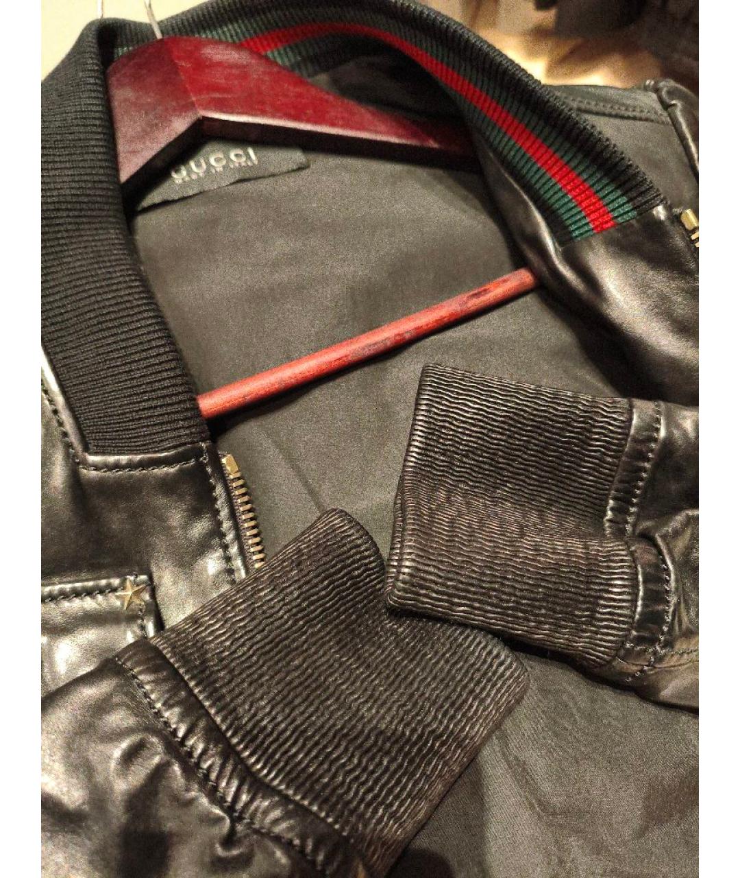 GUCCI Черная кожаная куртка, фото 7