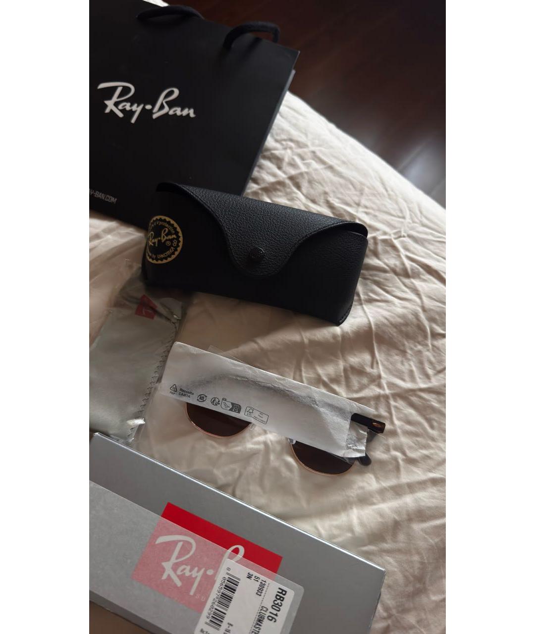 RAY BAN Коричневые солнцезащитные очки, фото 7
