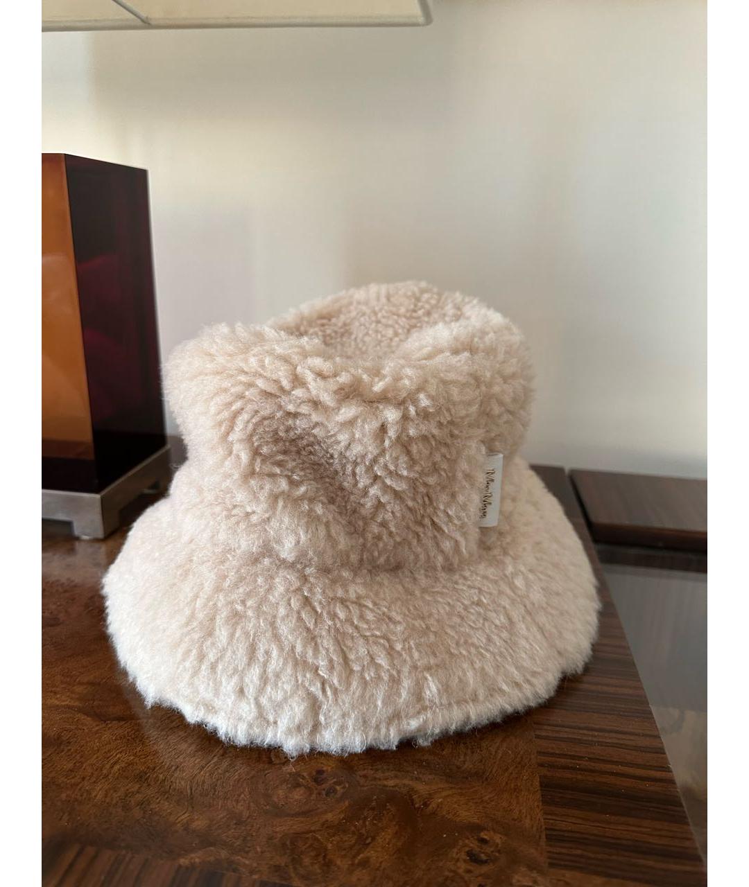 MAX MARA Бежевая шерстяная шляпа, фото 4