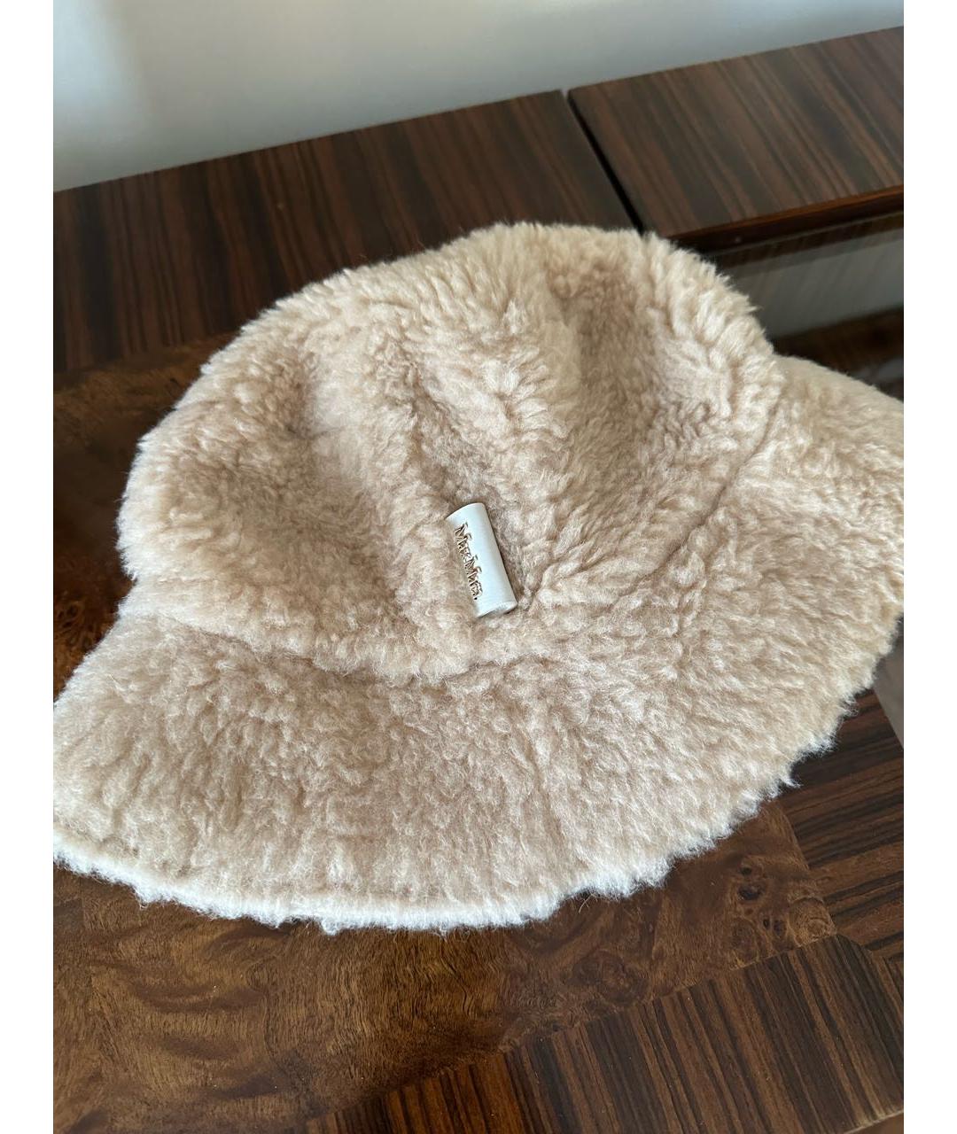 MAX MARA Бежевая шерстяная шляпа, фото 2