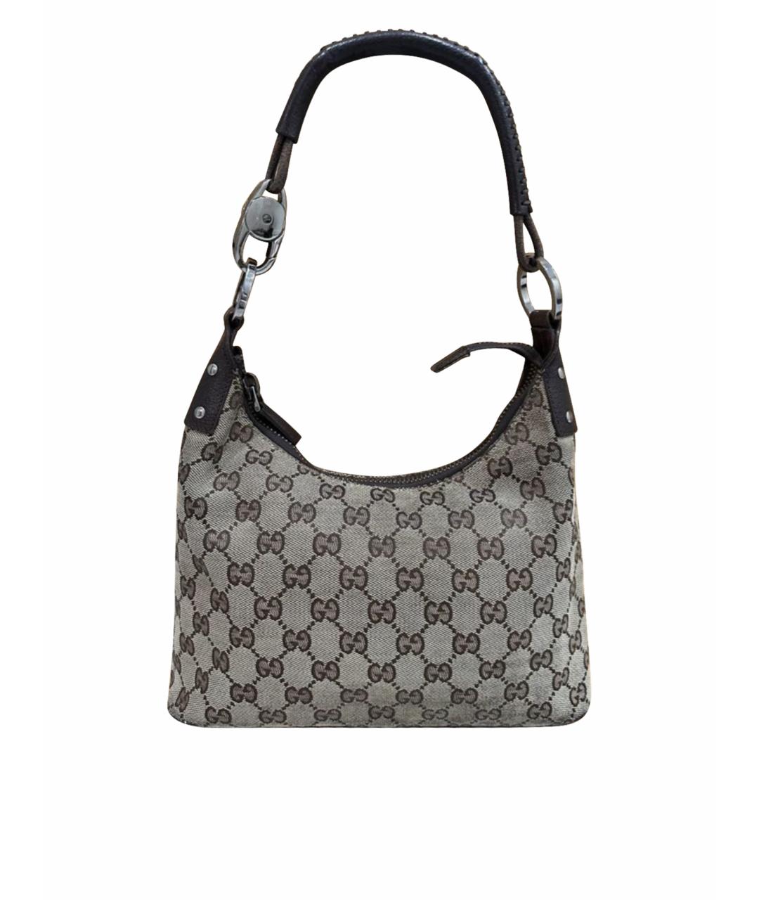 GUCCI Бежевая тканевая сумка с короткими ручками, фото 1