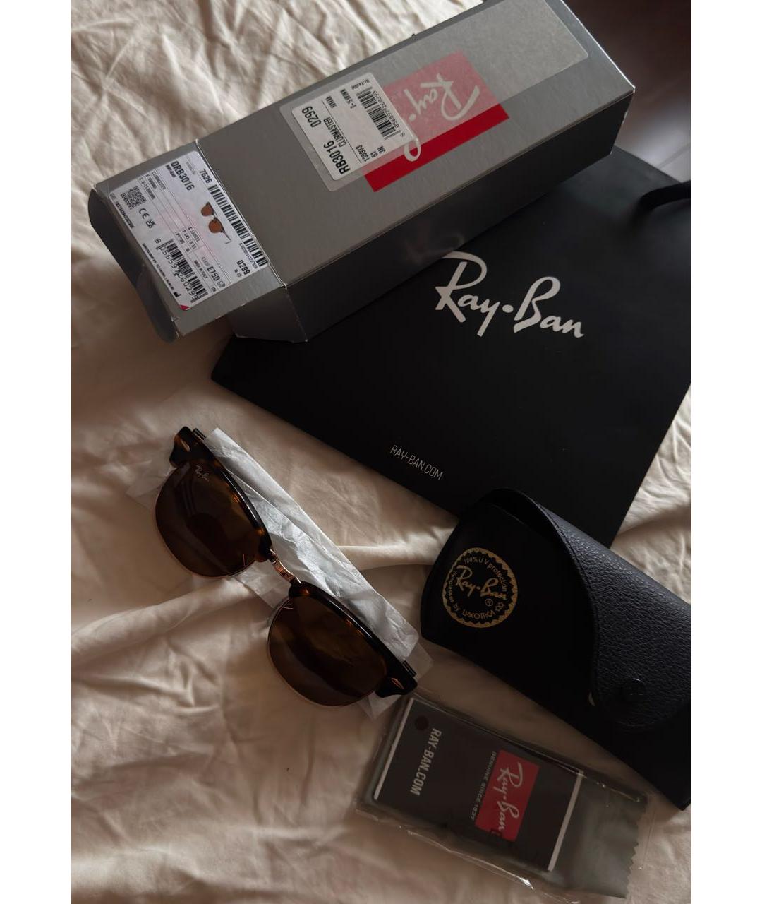 RAY BAN Коричневые солнцезащитные очки, фото 2