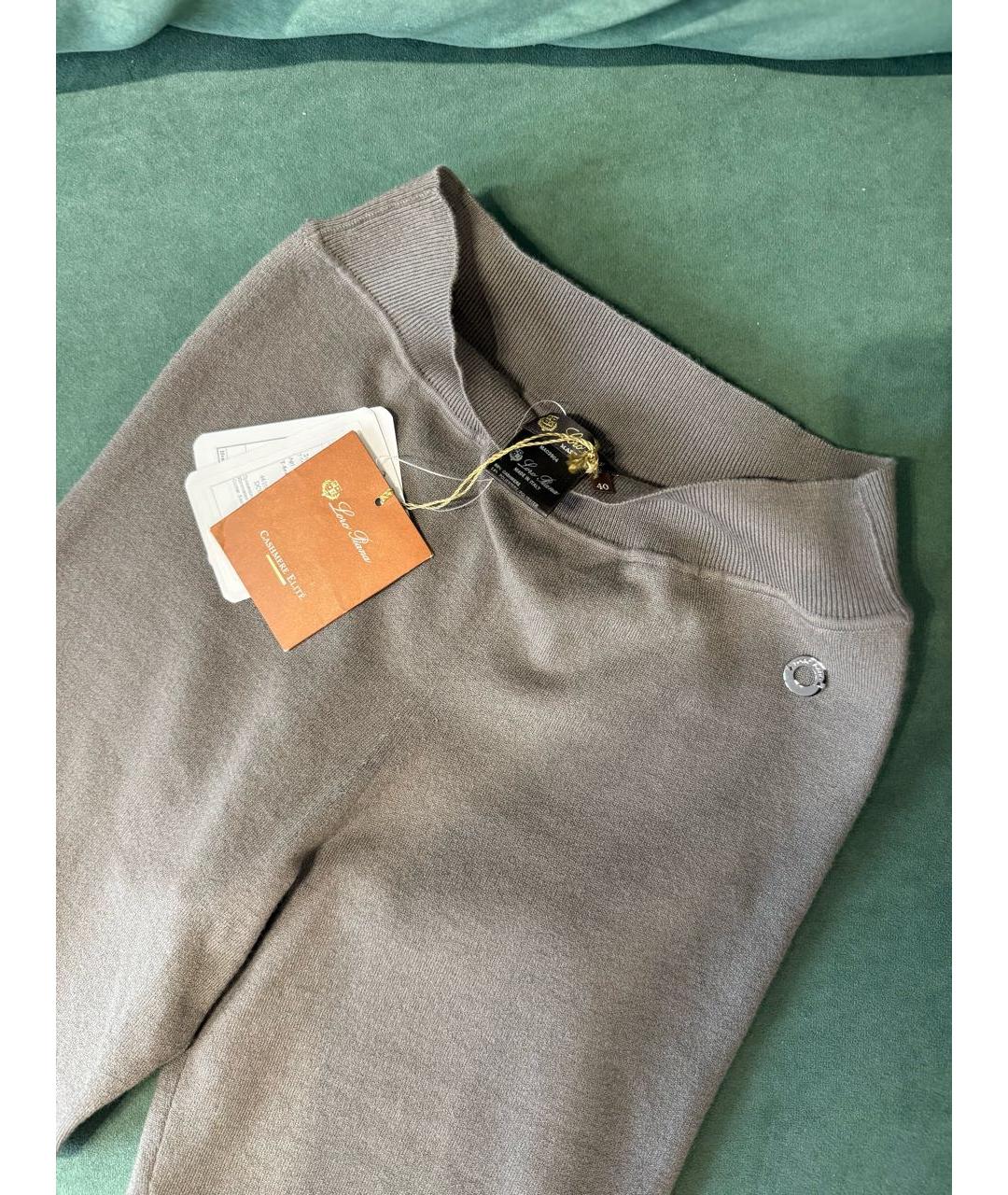 LORO PIANA Антрацитовые кашемировые леггинсы и велосипедки, фото 2