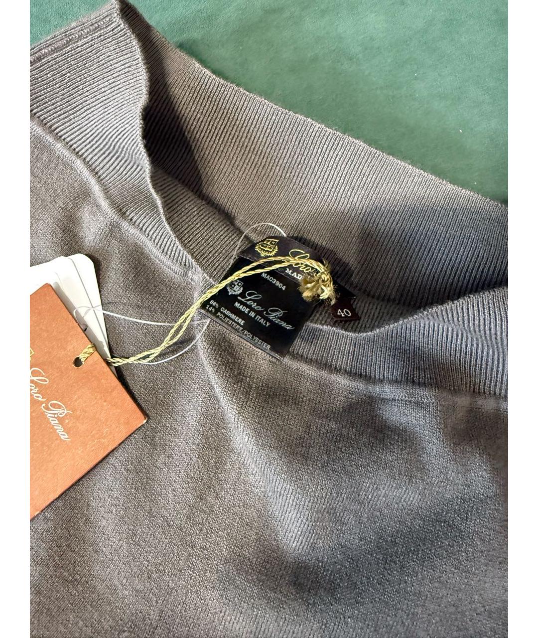 LORO PIANA Антрацитовые кашемировые леггинсы и велосипедки, фото 4
