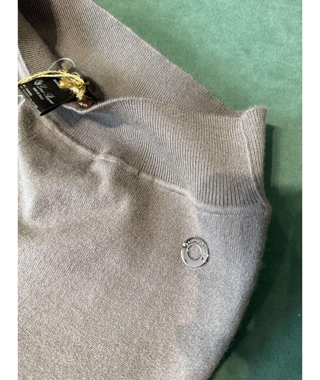 LORO PIANA Антрацитовые кашемировые леггинсы и велосипедки, фото 3