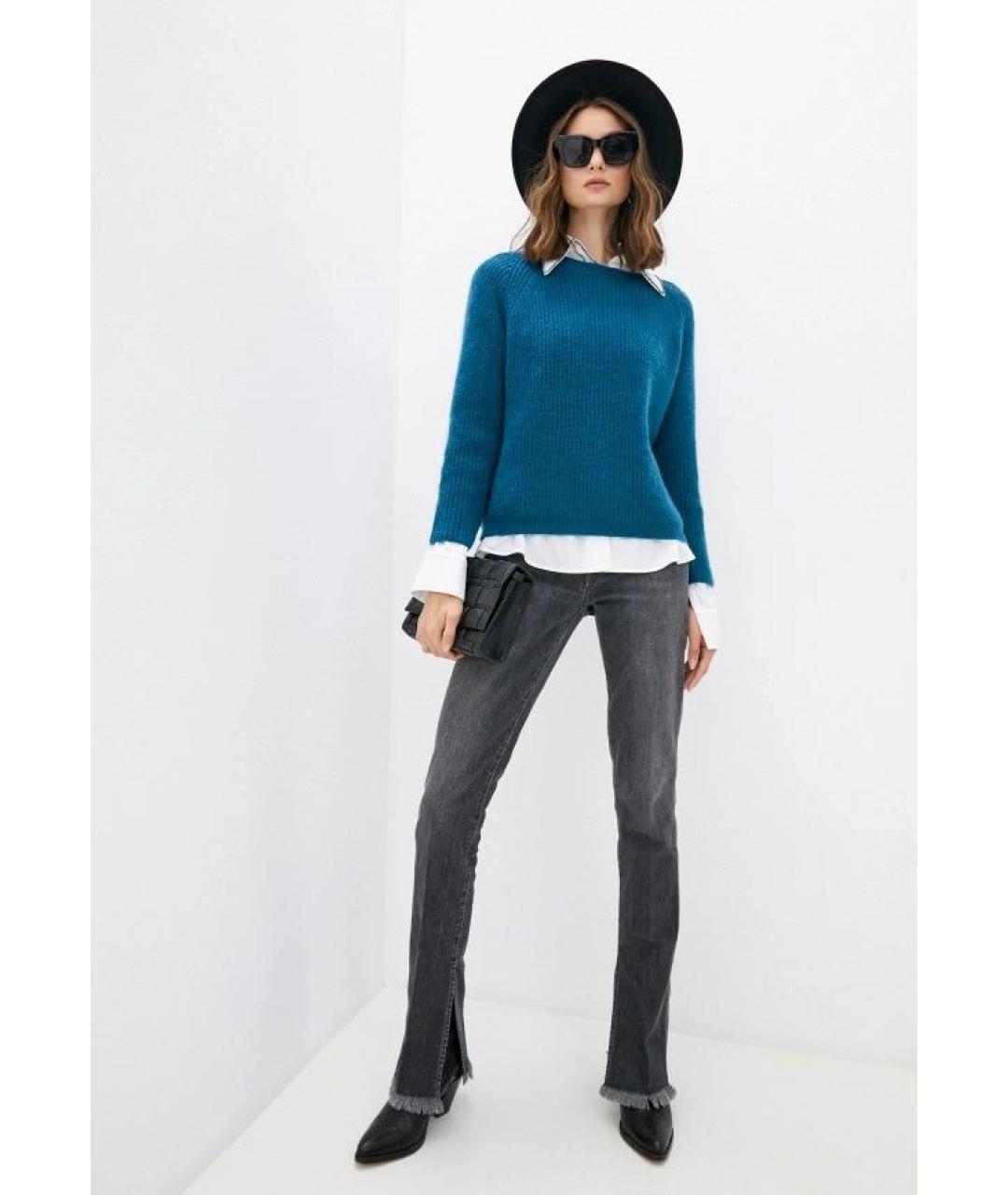 WEEKEND MAX MARA Бирюзовый шерстяной джемпер / свитер, фото 6